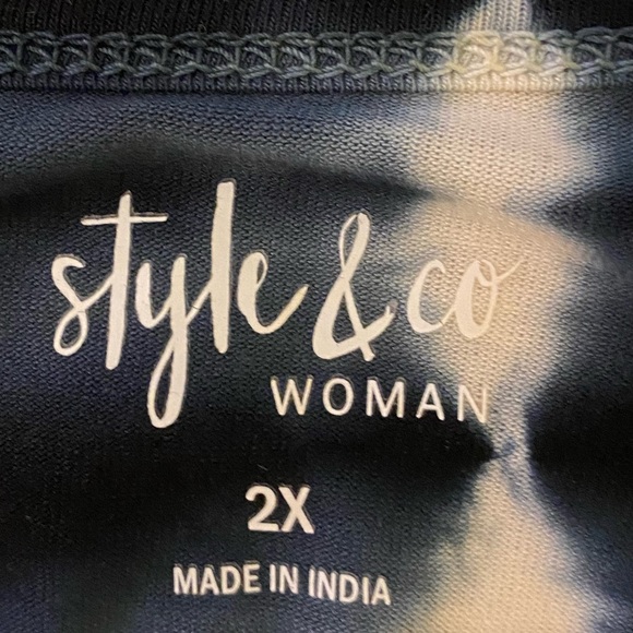 Style & Co Black and White Tunic -2X - Picture 5 of 6